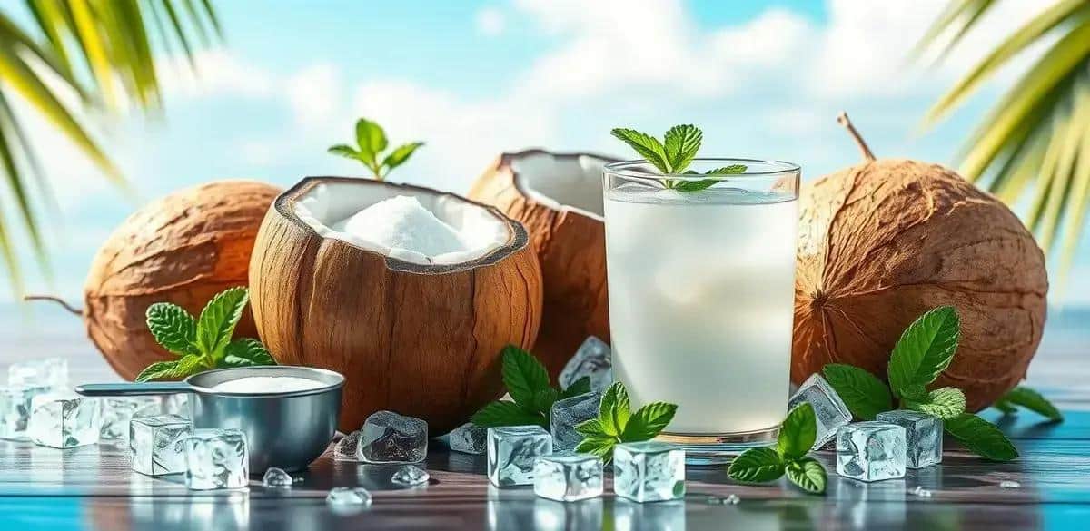 Ingredientes da Água de Coco com Hortelã