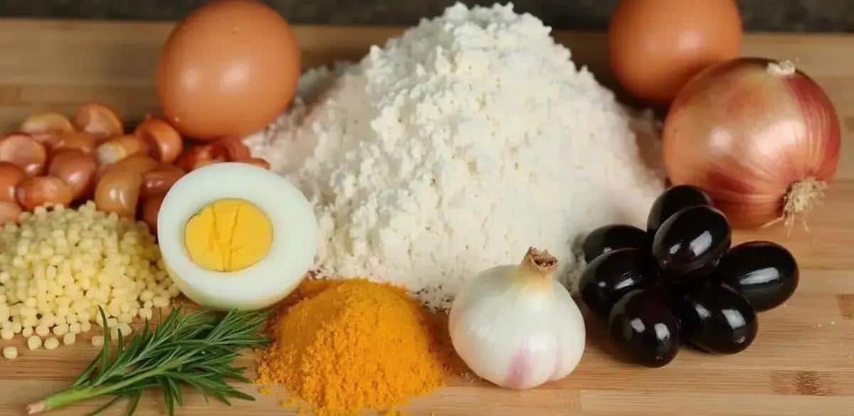 Ingredientes da Farofa de Ovos