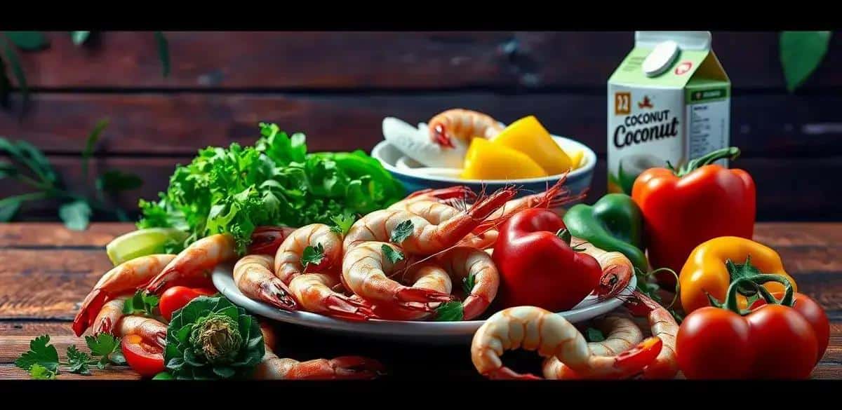 Ingredientes da Moqueca de Camarão