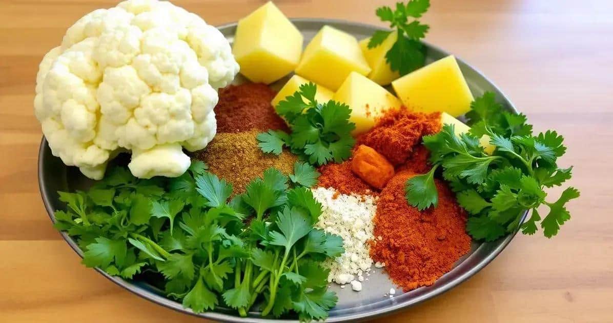 Ingredientes da Receita de Aloo Gobi