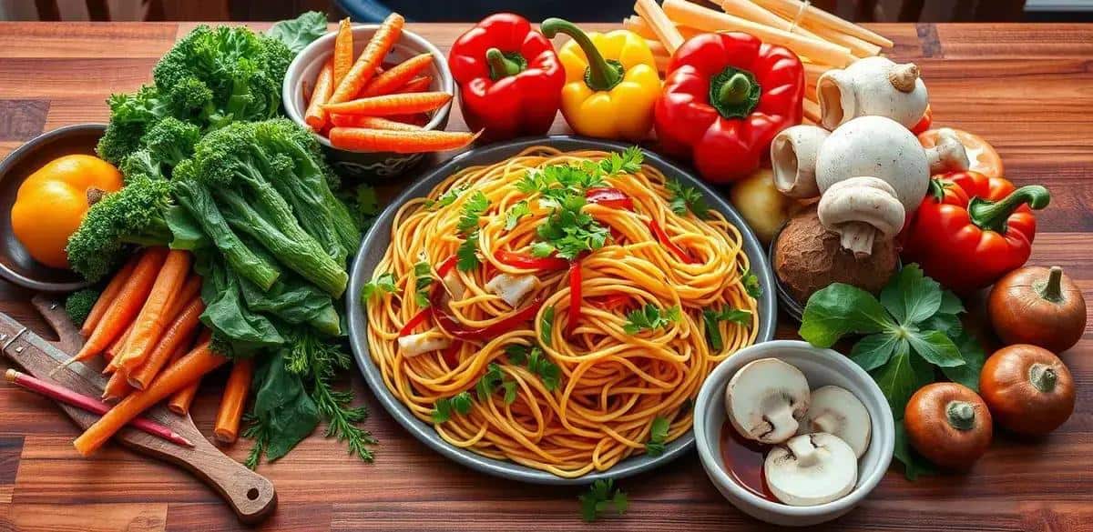 Ingredientes da receita de Japchae