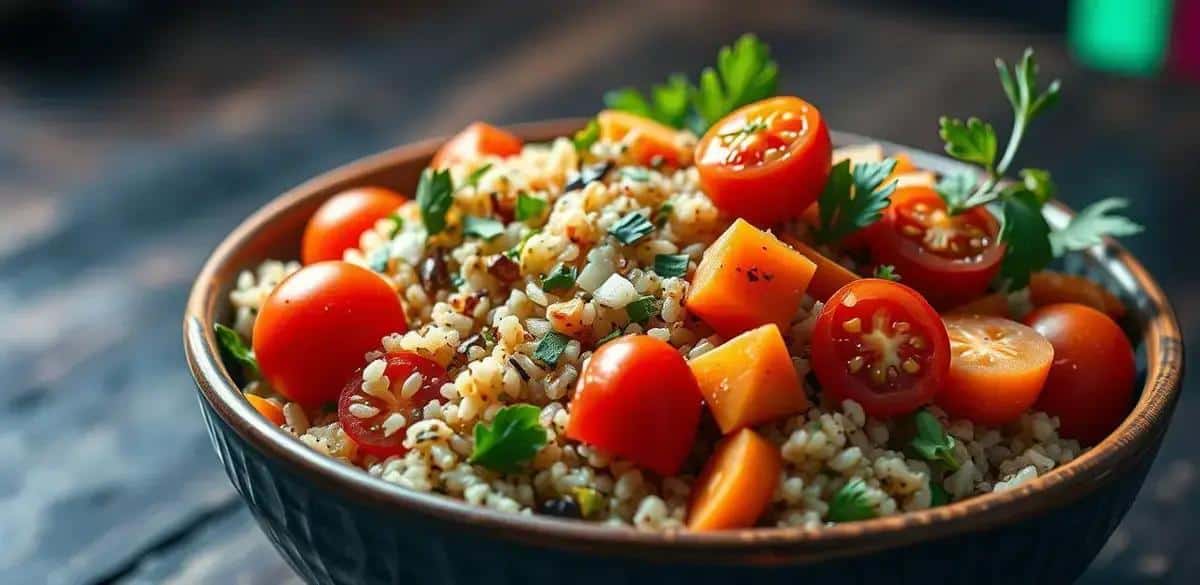 Ingredientes para a Salada de Grãos Prática