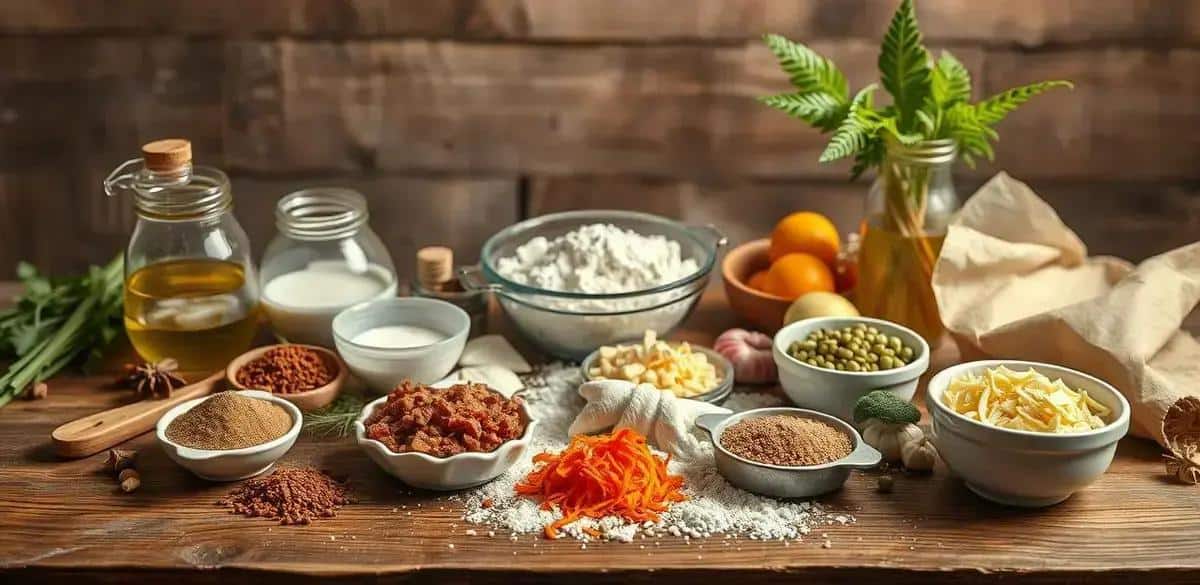 Ingredientes para o Pastel de Feira