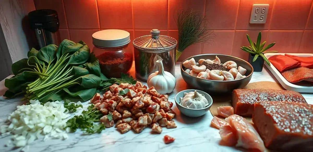 Preparando os ingredientes do Efó