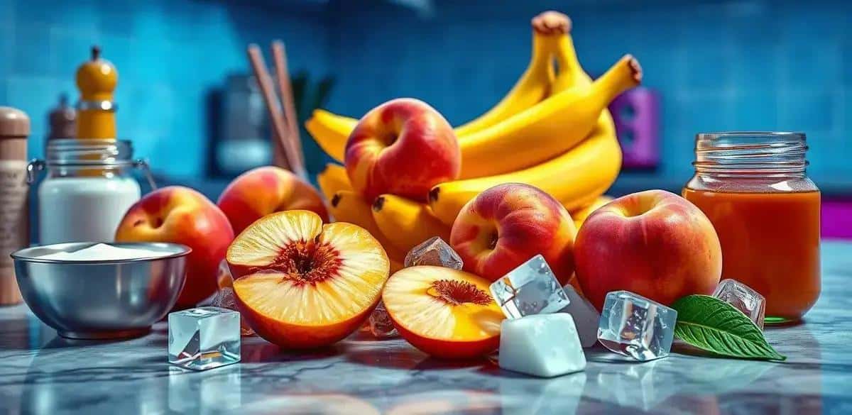 Ingredientes do Smoothie de pêssego rápido