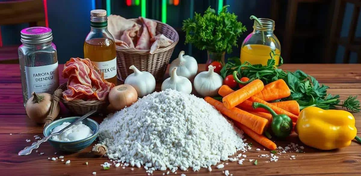 Ingredientes para a Farofa de Dendê