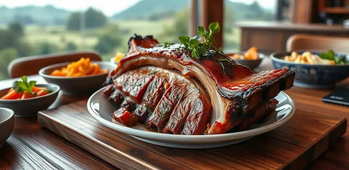 Servindo a Costelinha no Forno