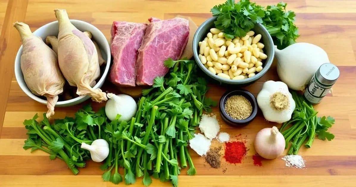 Ingredientes do Mocotó com Feijão Branco