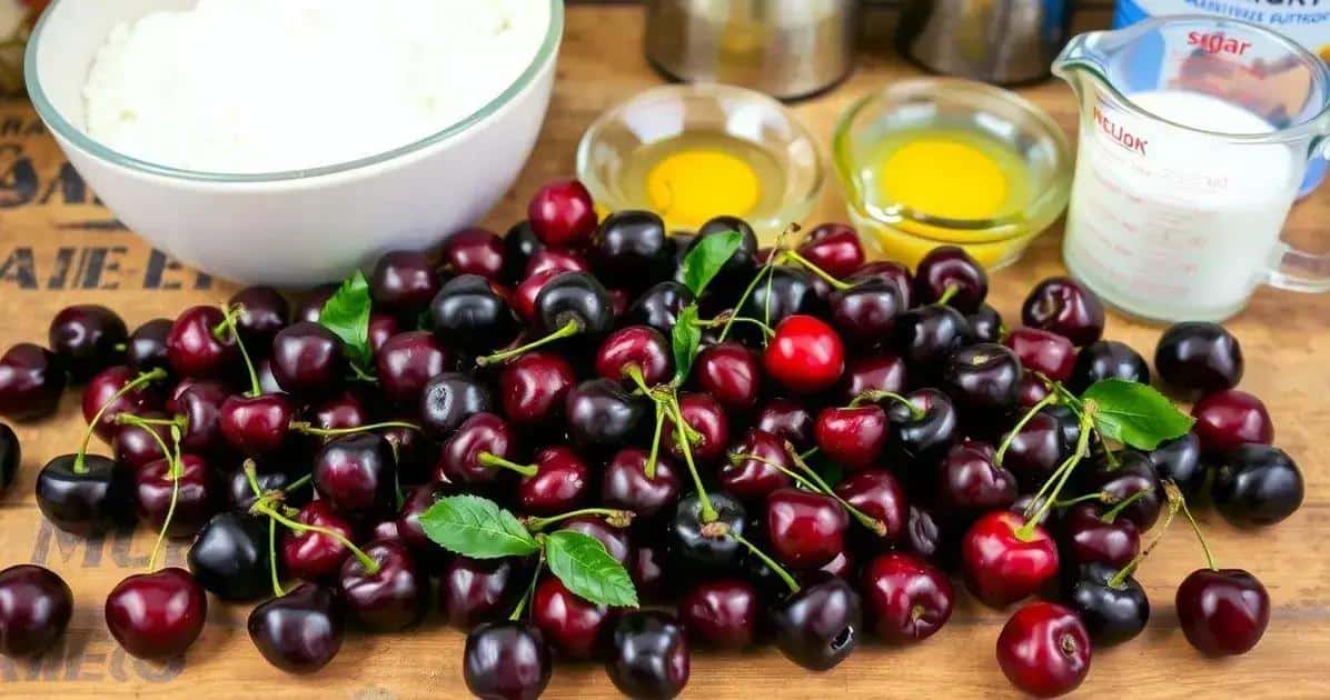 Ingredientes para o Clafoutis de Cereja